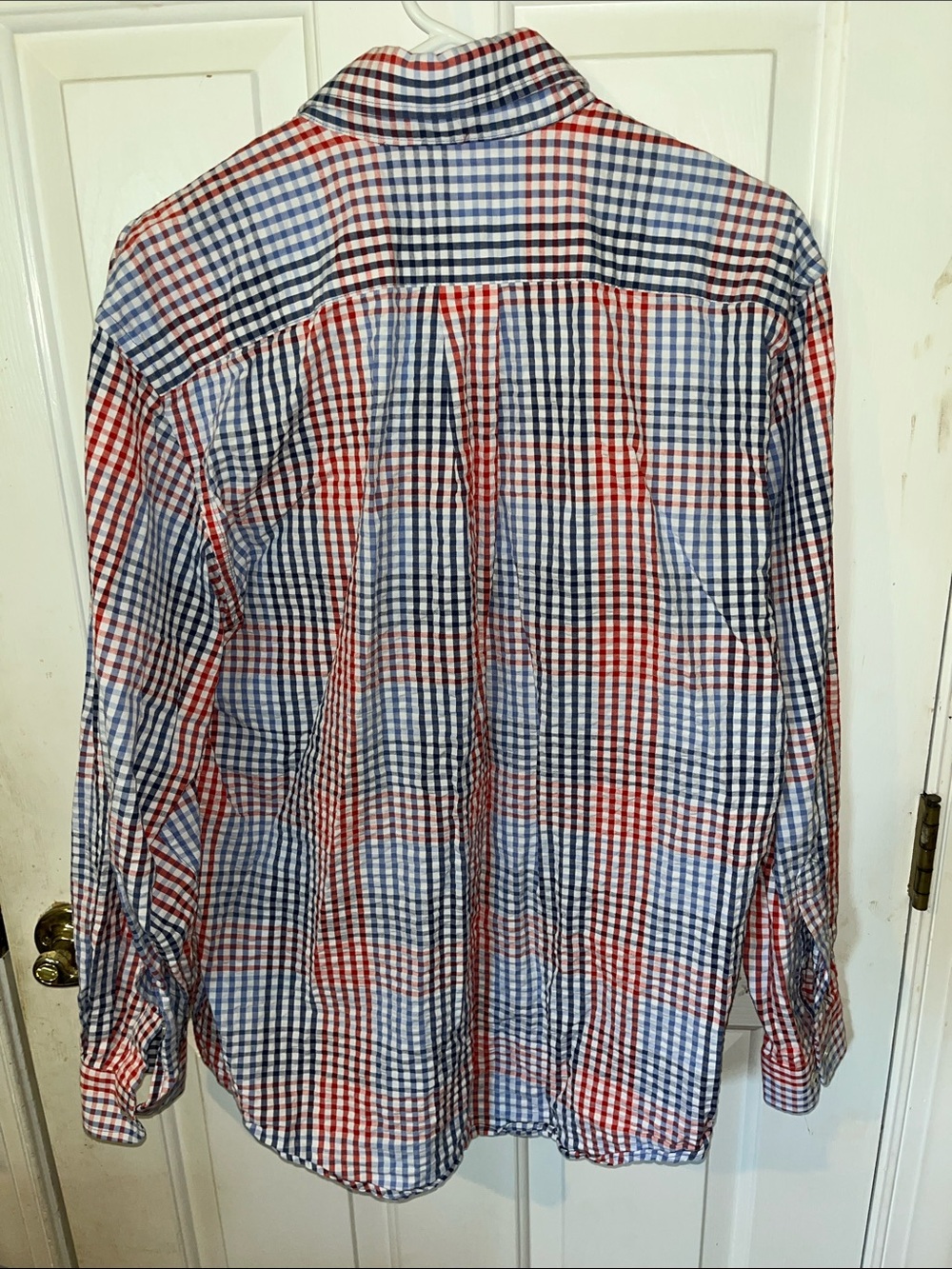 Vineyard Vines Men’s Medium Red White Blue Gingham Plaid Button Down Shirt - Picture 4 of 5